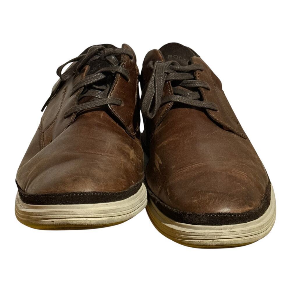 Rockport TruTech Brown Leather Oxford Shoes Men's Size 15 Comfort Walking Casual - Picture 2 of 9